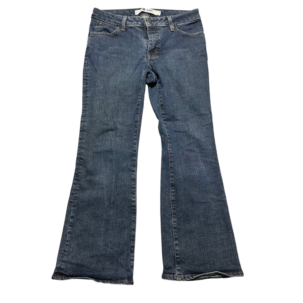 Classic Flare Jeans – Dark Wash Mid Rise Bootcut Y2K Retro Denim‎ Streetwear 2A